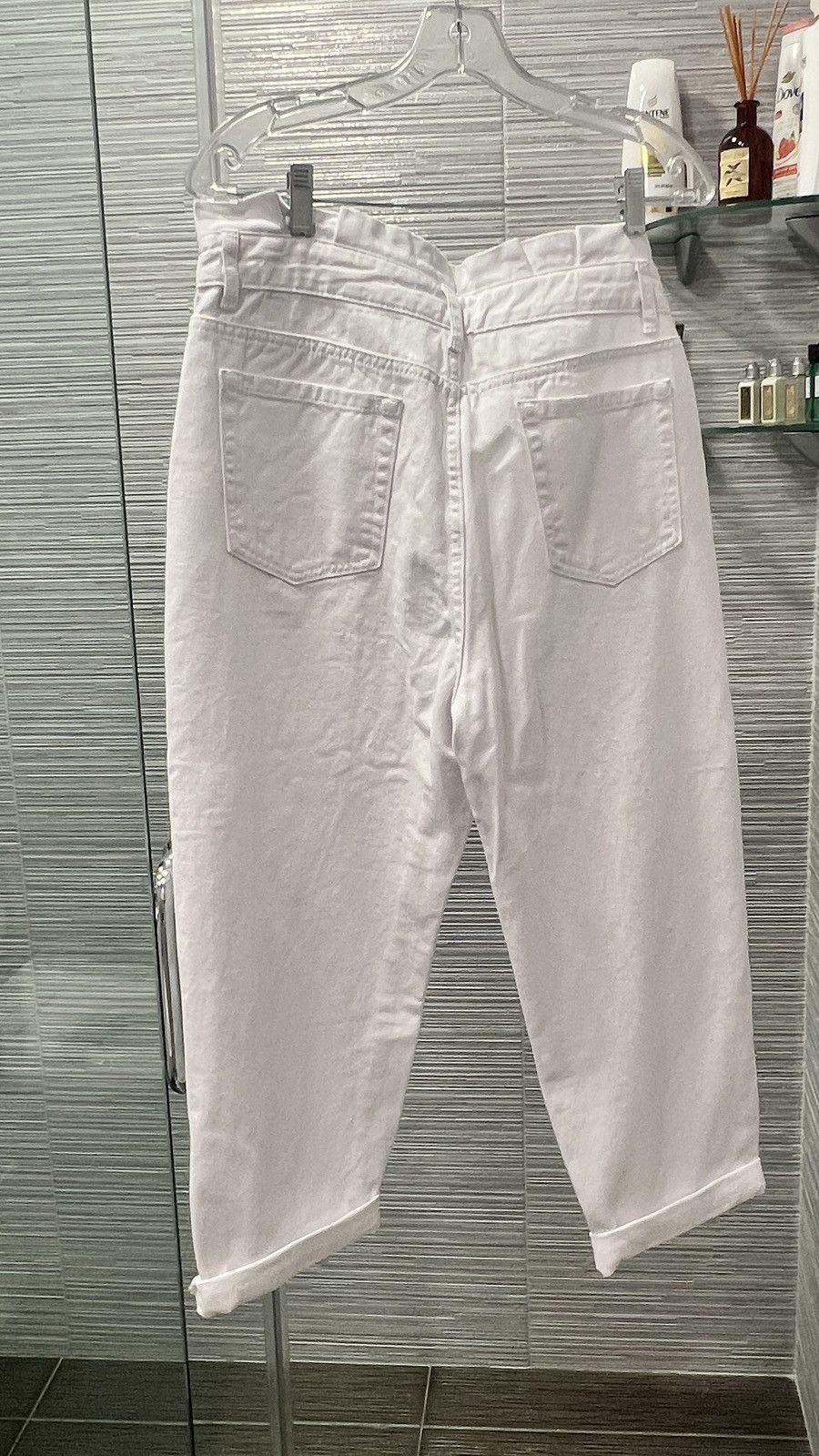 Shein SHEIN White Relaxed Fit Cuffed Pants Size L High Waist Size 32" / US 10 / IT 46 - 11 Thumbnail