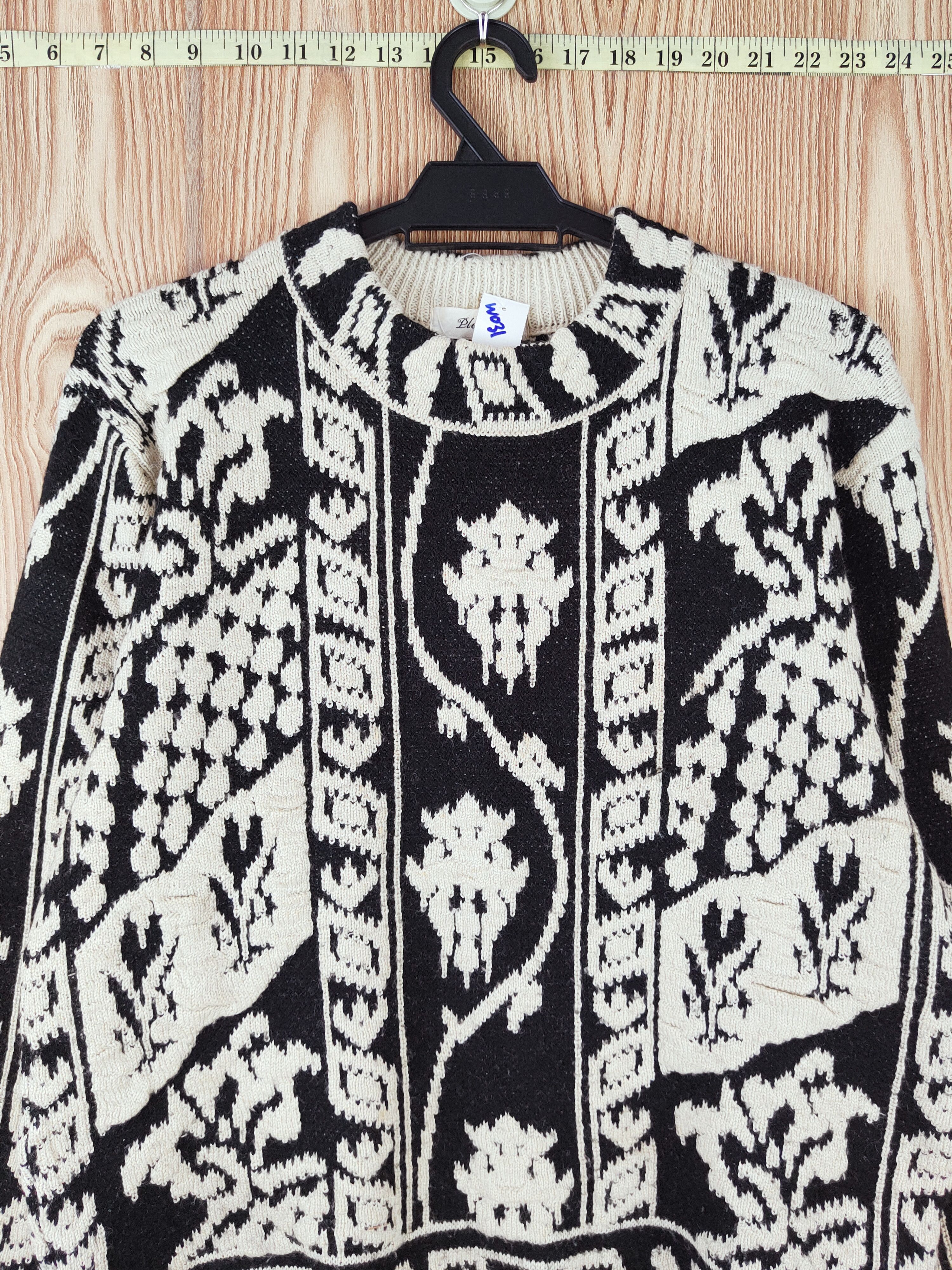 Japanese Brand × Vintage Pleuvoir Black Cream Knitwear Sweatshirts #W031 Size US S / EU 44-46 / 1 - 2 Thumbnail