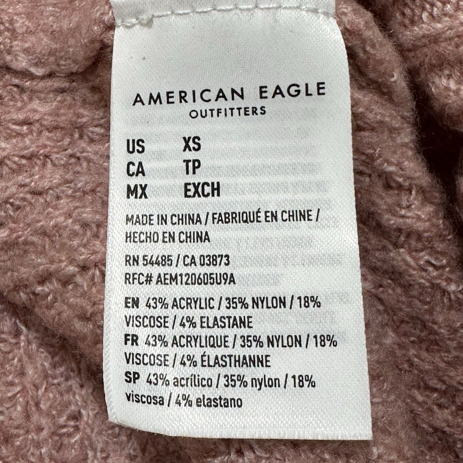 American Eagle Outfitters American Eagle WXS Oversized V-Neck Sweater Pink Cozy Soft Size XS / US 0-2 / IT 36-38 - 4 Thumbnail