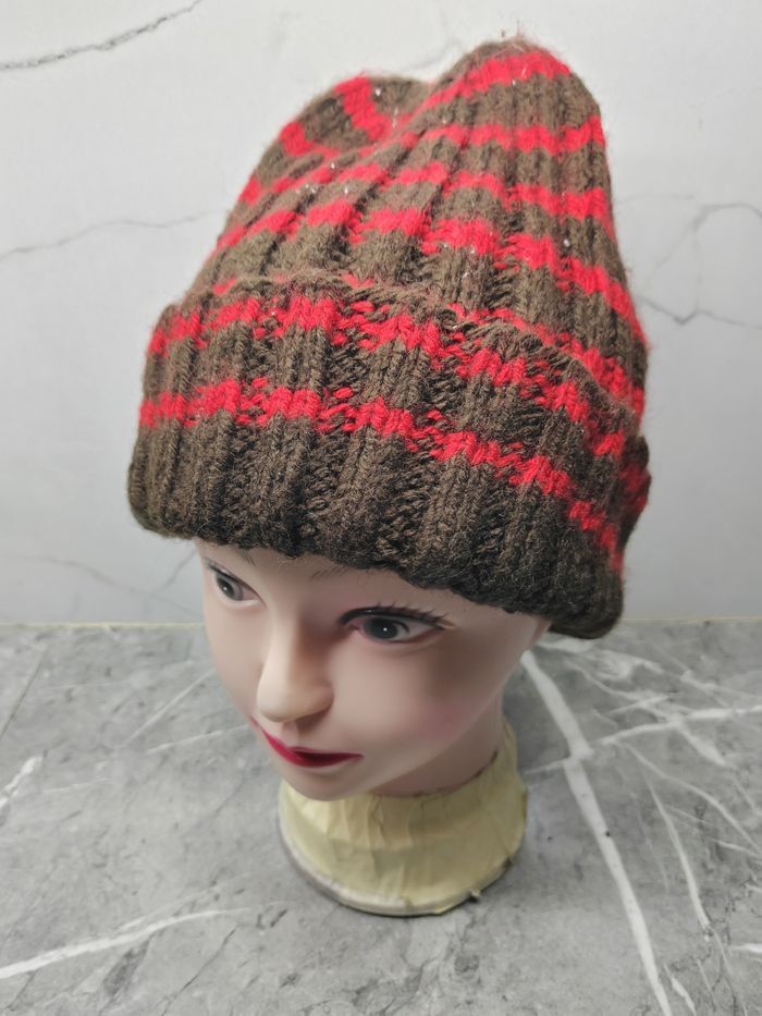 Japanese Brand Vintage Unknown Stripe Beanie Snowcap Size ONE SIZE - 2 Thumbnail
