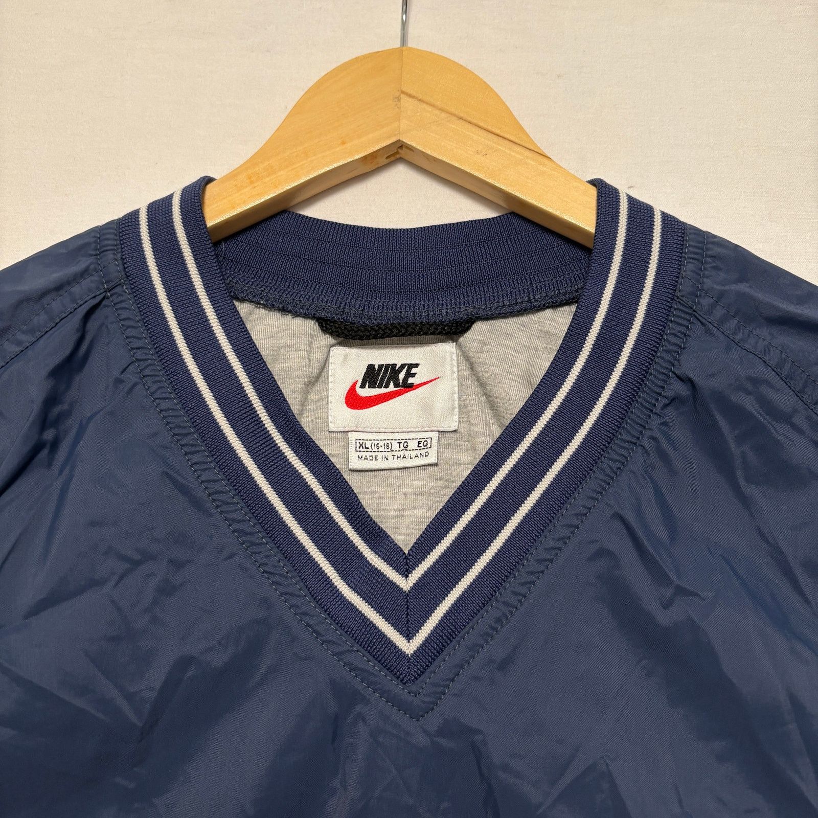 Nike VTG 90's Nike Center Swoosh Windbreaker Jacket Navy Men's XL Size US XL / EU 56 / 4 - 2 Thumbnail