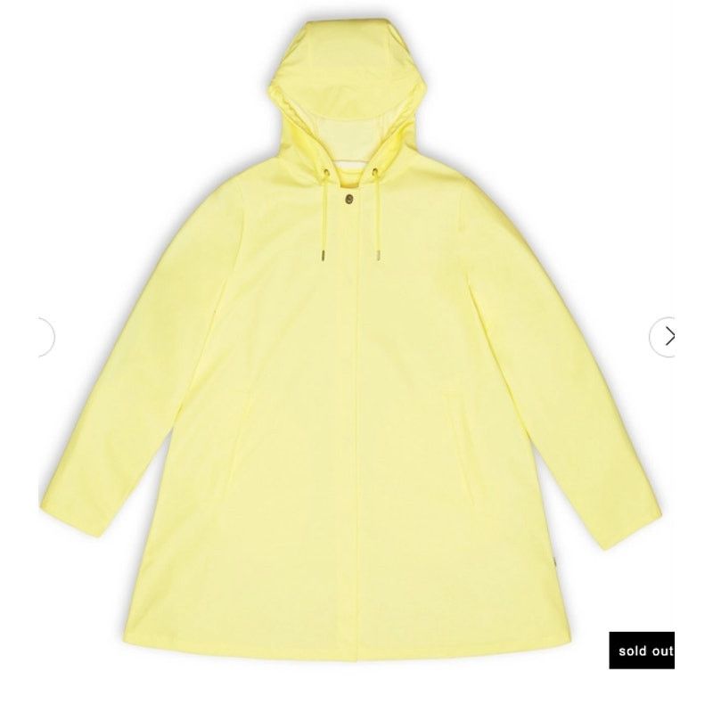 Rains Raincoat RAINS A-Line Womens Jacket Hood Straw Yellow XS Size XS / US 0-2 / IT 36-38 - 2 Thumbnail