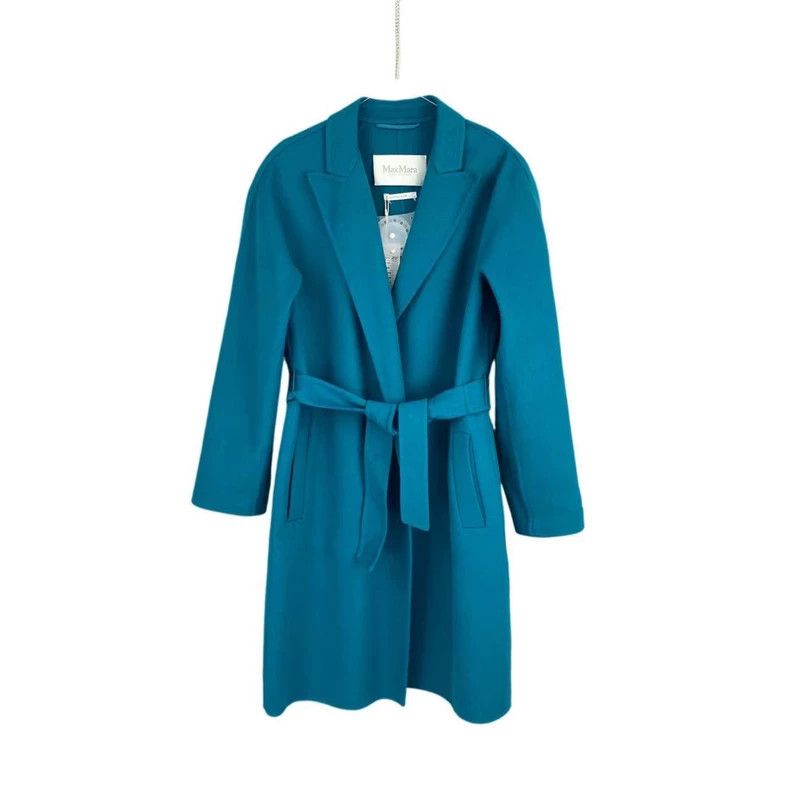 Max Mara Max Mara Wool Blue Suit Collar Belt Coat Size M / US 6-8 / IT 42-44 - 1 Thumbnail