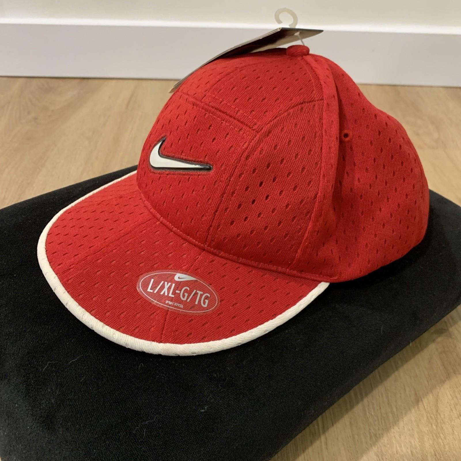 Other Vintage 2004 Nike Air 7 Panel Hat Red White Mesh L/XL NWT Size ONE SIZE - 2 Thumbnail