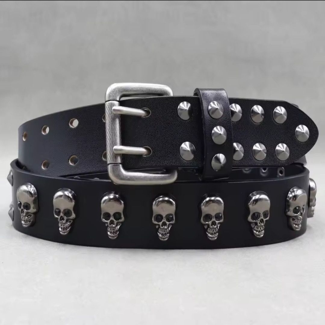 Designer Skull Rivet Belt Size ONE SIZE - 4 Thumbnail