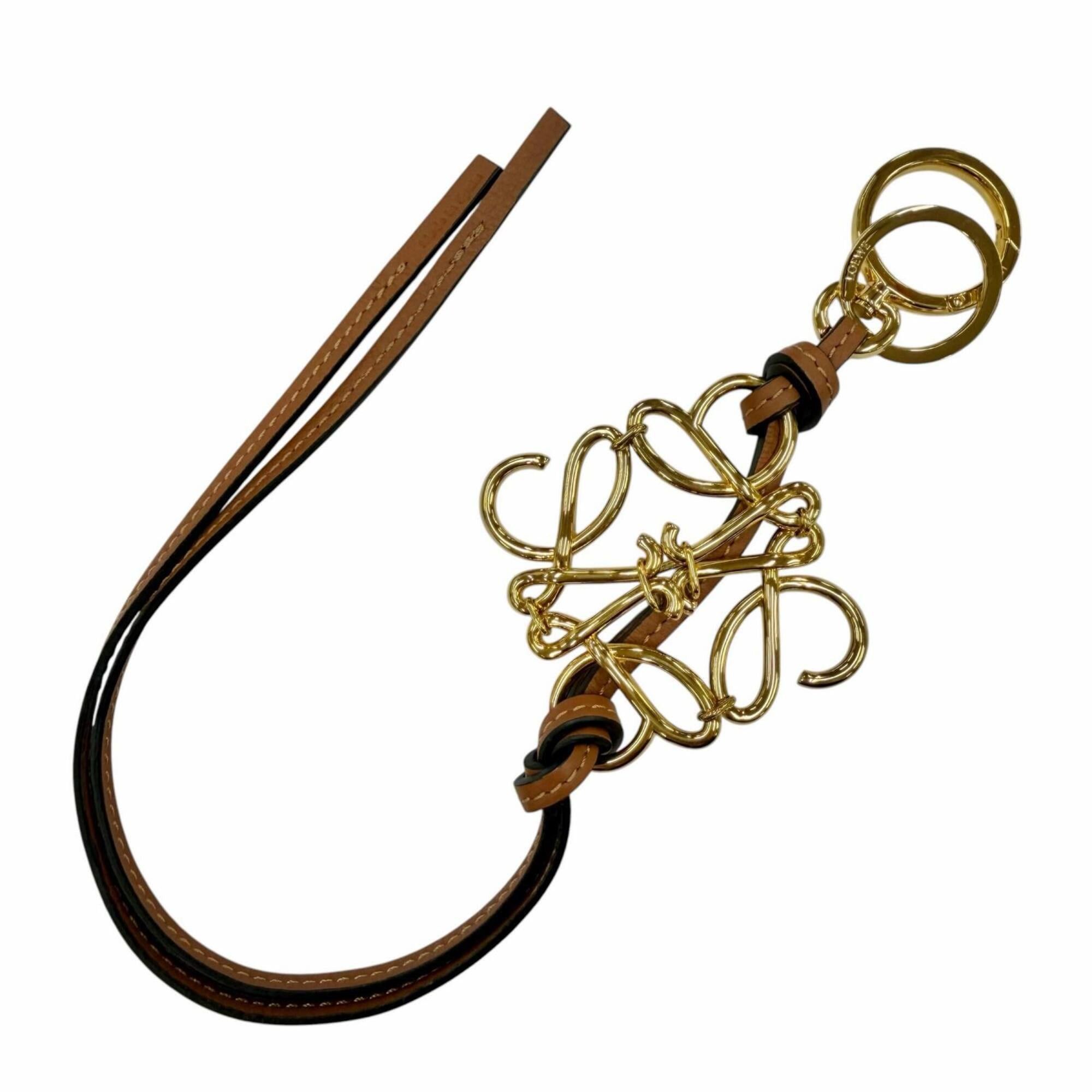 Loewe LOEWE C821232X01 Classic Calf Tan Anagram Keychain Bag Charm with Gold Hardware, Made in Spain, Women's, Comes Box and Dust Bag. Size ONE SIZE - 1 Thumbnail