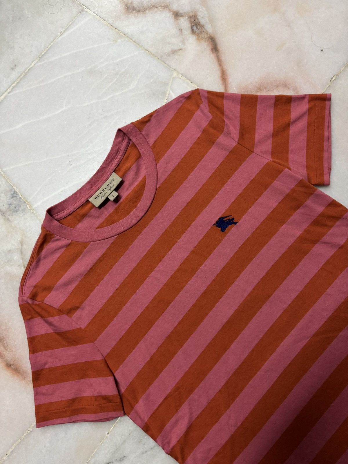 Burberry BURBERRY STRIPE EMBROIDERY LOGO TSHIRT Size US S / EU 44-46 / 1 - 5 Thumbnail