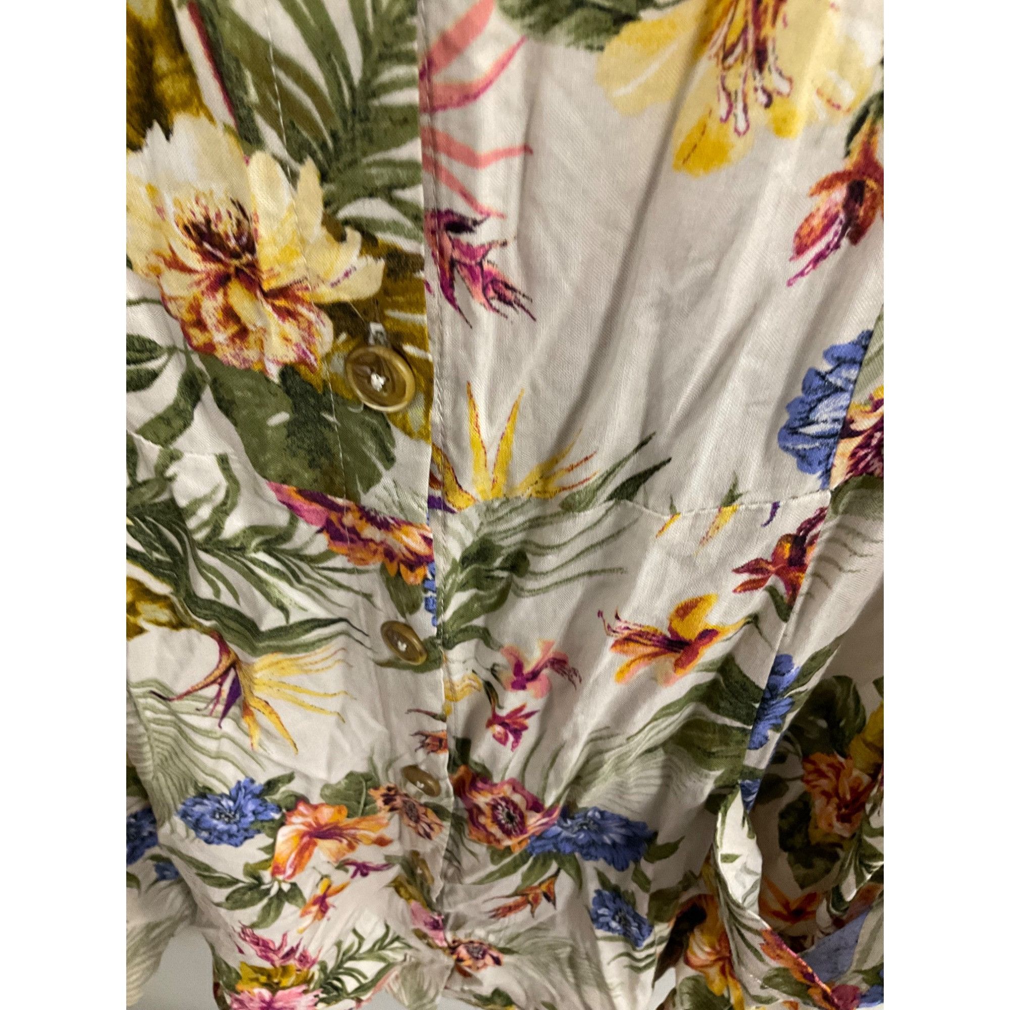 Other Xhilaration Juniors Summer Floral Button-Front Ruffled Strap Size XXL / US 16-18 / IT 52-54 - 4 Thumbnail