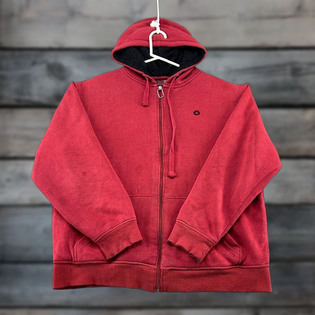 Southpole VINTAGE Southpole Hoodie Mens L Red Full Zip Sherpa Fleece Lined Skater Logo Y2K Size US L / EU 52-54 / 3 - 1 Thumbnail