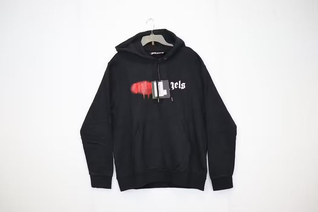 image of Palm Angels O1Rshd Sprayed Tokyo Logo Hoodie In Black, Men's (Size 2XL)