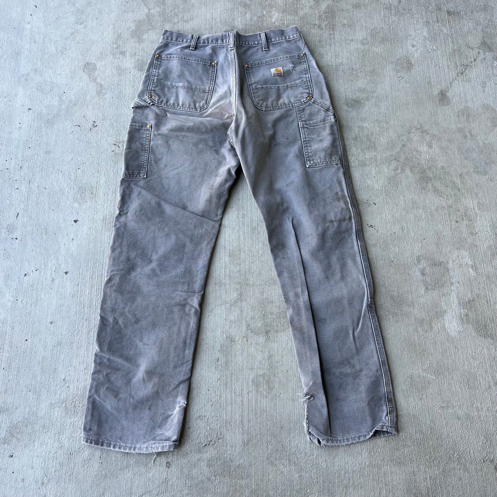 Carhartt × Vintage Carhartt faded gray double knee work wear carpenter pants Size US 31 - 4 Thumbnail