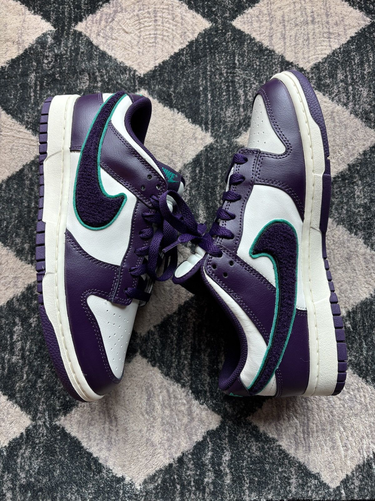 Nike Nike Dunk Low Chenille Swoosh Grand Purple Size US 9.5 / EU 42-43 - 1 Thumbnail
