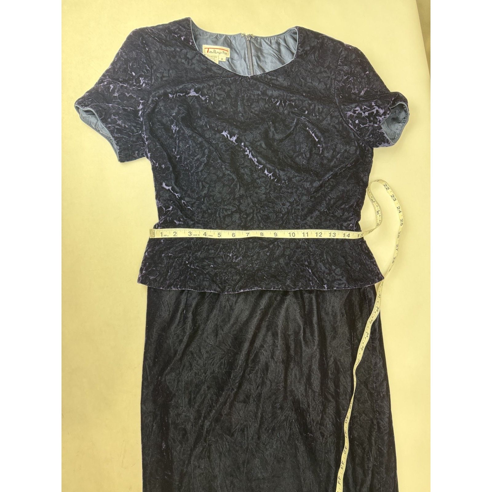 Other Vintage Talbots Dark Academia Velvet Dress Navy Gothic 8 Size M / US 6-8 / IT 42-44 - 6 Thumbnail