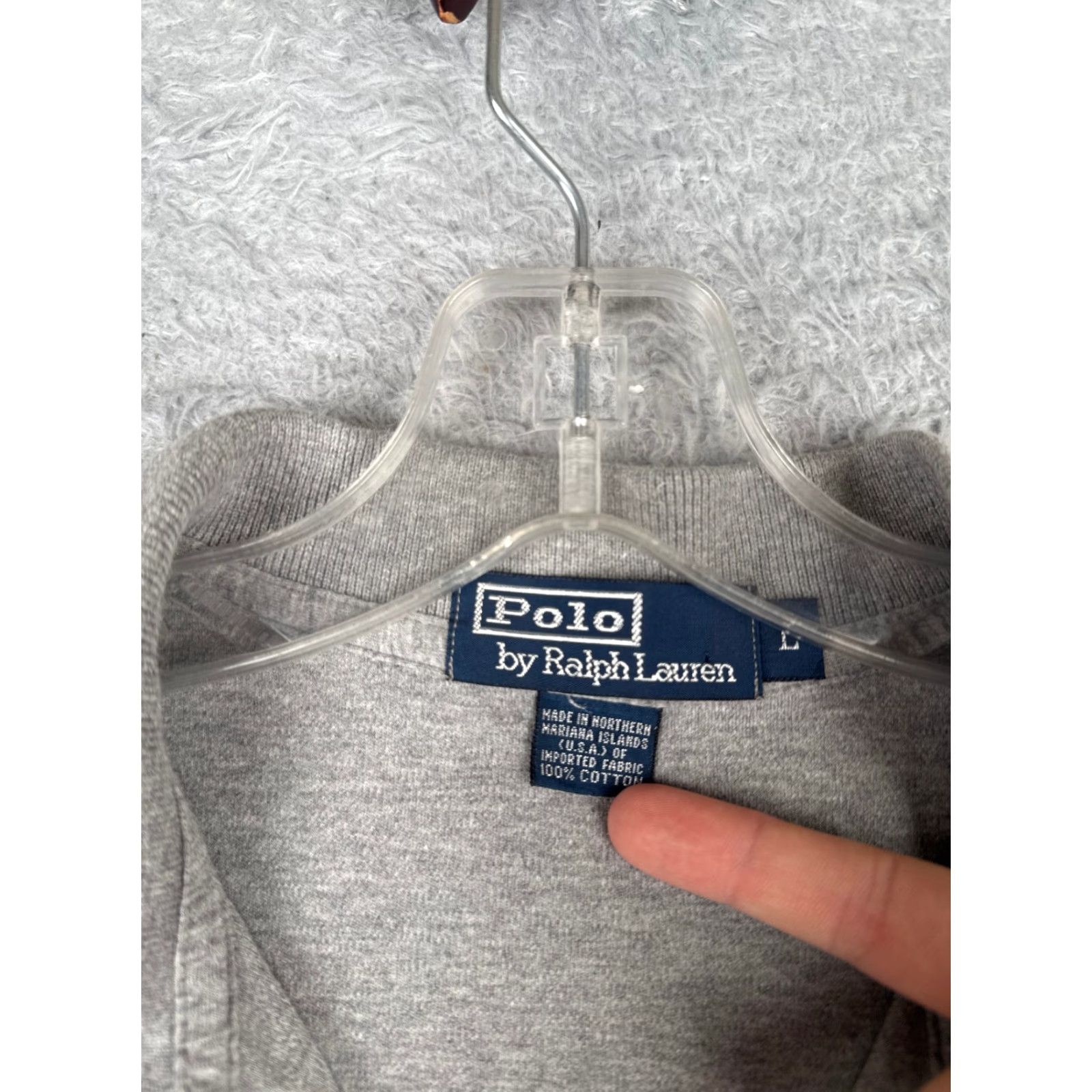 Ralph Lauren VINTAGE Ralph Lauren Polo Shirt Men L Gray 100% Cotton Jersey Short Sleeve Sports Casual Size US L / EU 52-54 / 3 - 7 Thumbnail