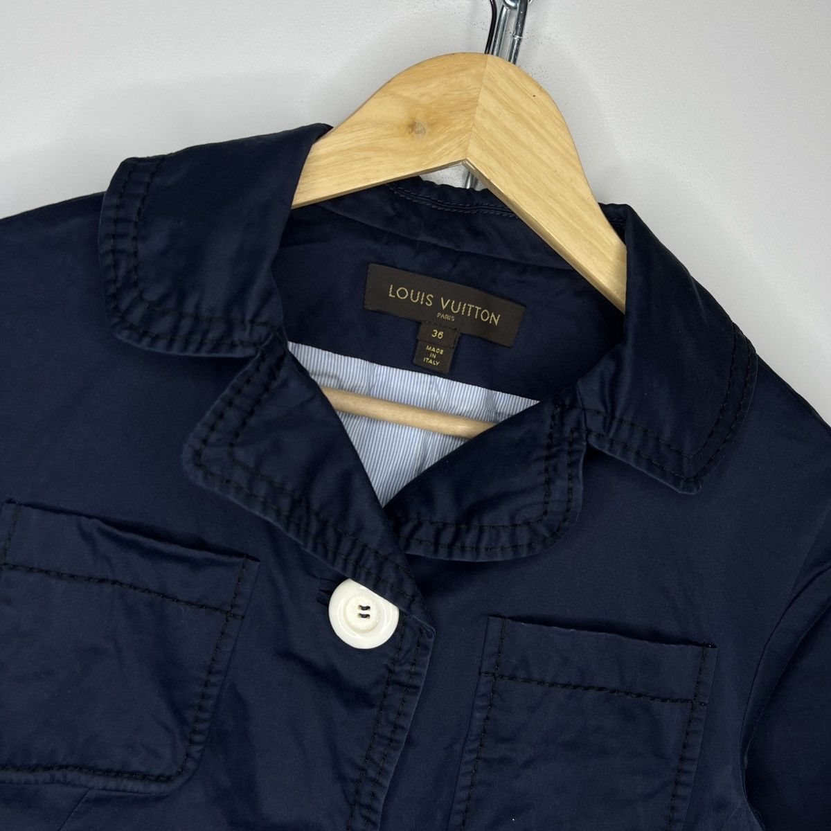Louis Vuitton Louis Vuitton Navy Blazer Jacket Classic Luxury Cotton Size XS / US 0-2 / IT 36-38 - 4 Thumbnail