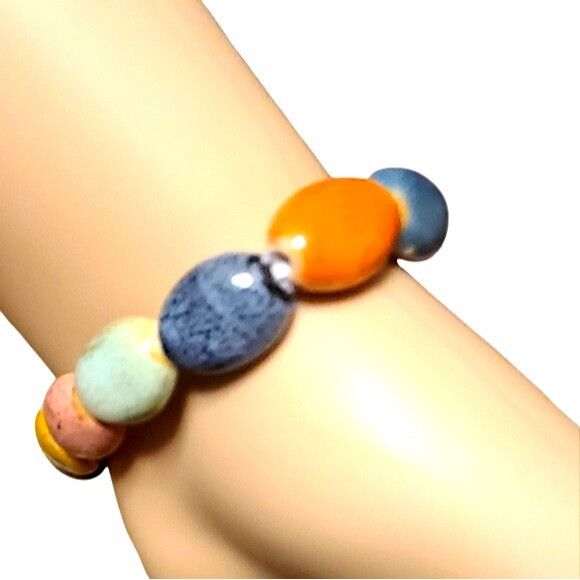Other Multicolor Ceramic Beaded Bracelet On Adjustable Cord For Wo Size ONE SIZE - 2 Thumbnail