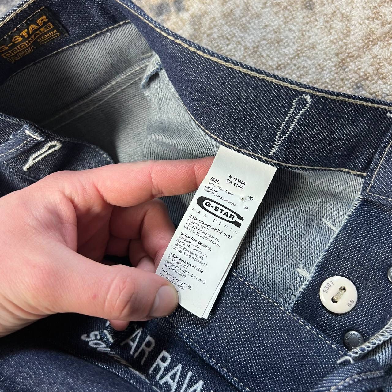 G-Star G-Star Raw Japanese Y2K Slim Fit Deep Blue Denim Jeans Size US 30 / EU 46 - 10 Thumbnail