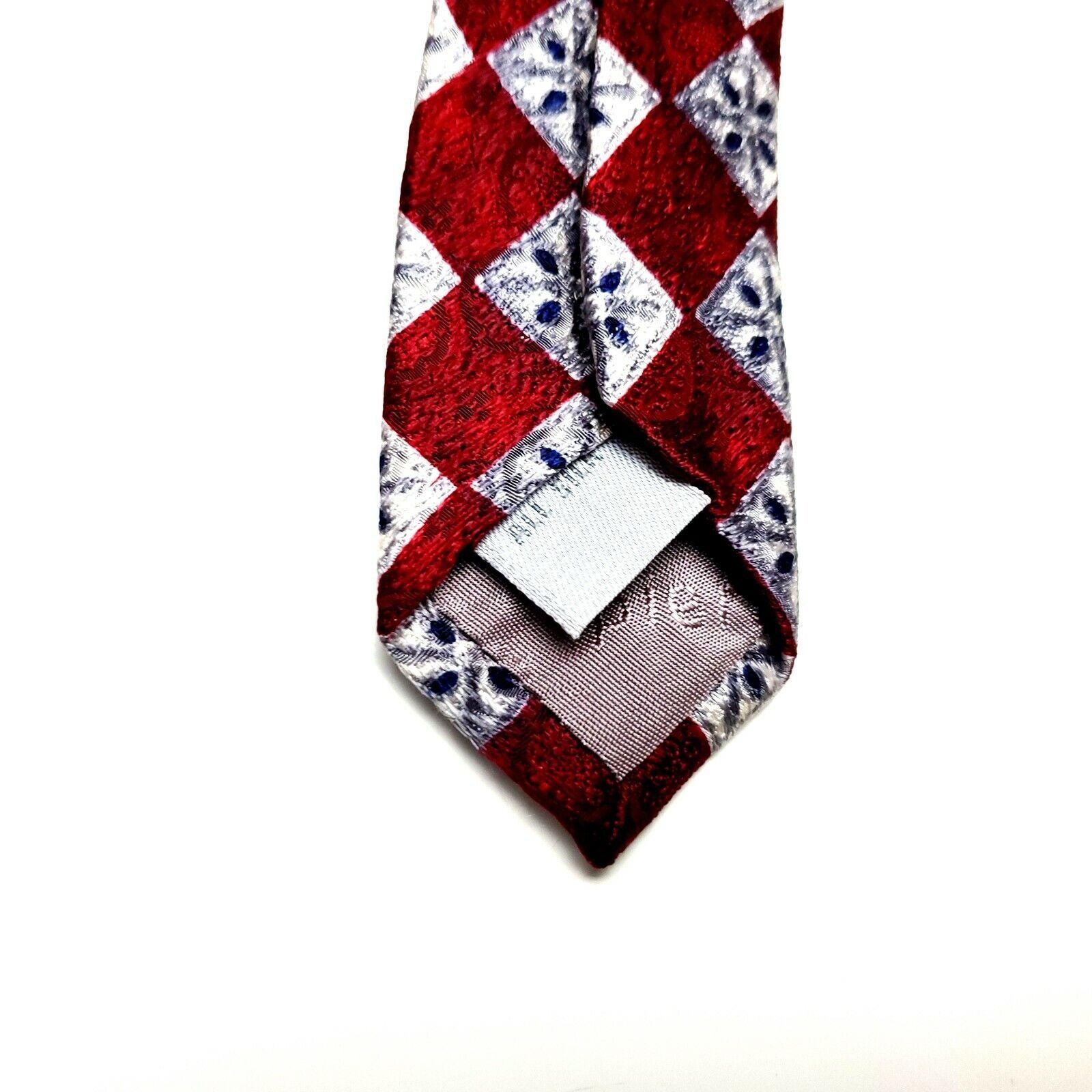 Pierre Cardin Pierre Cardin Silk Tie Red Print Floral Geometric Wide Size ONE SIZE - 4 Thumbnail