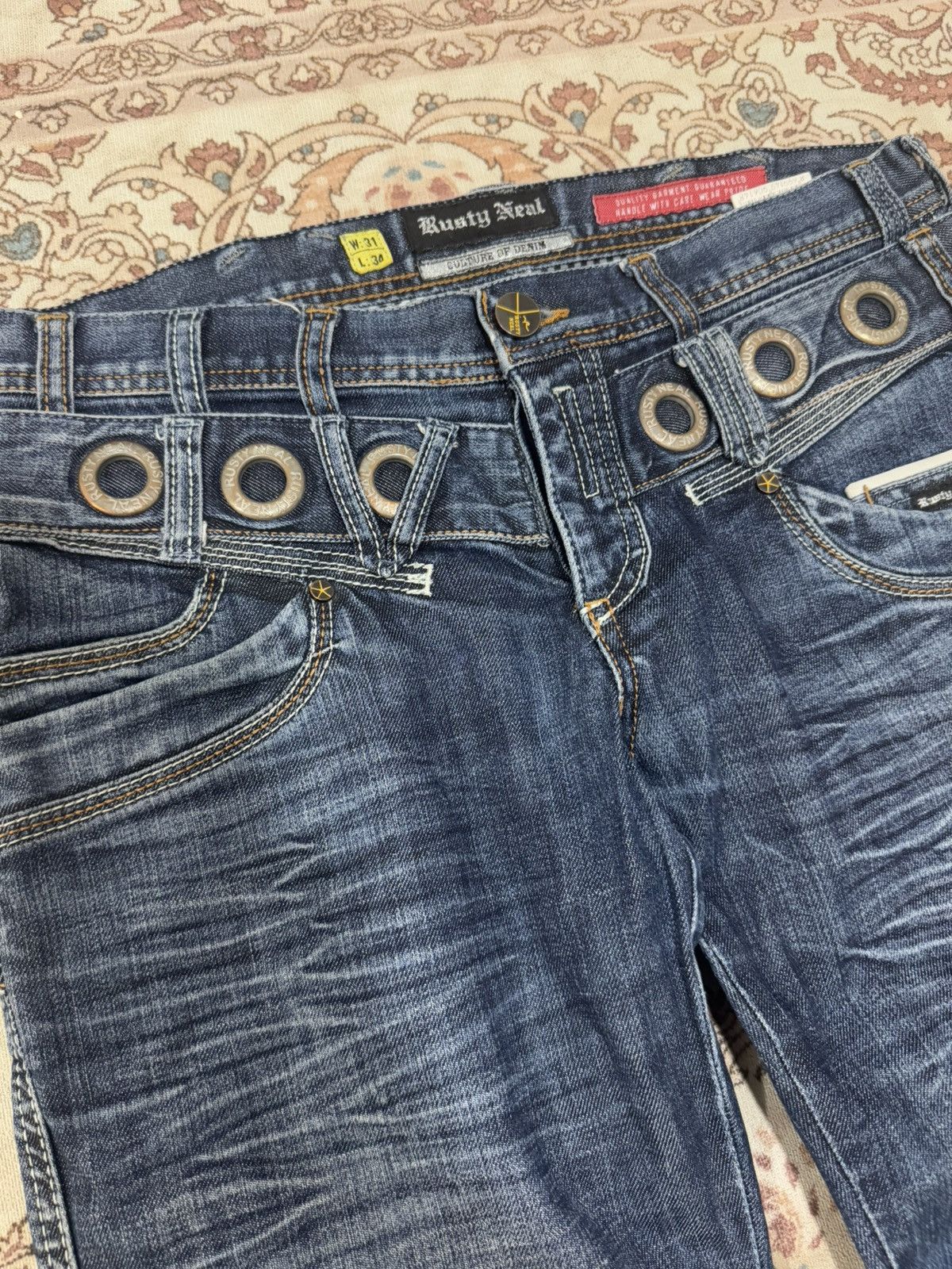 If Six Was Nine × Rusty × Vintage Vintage Rusty Neal Double Waist Low Rise Jeans Size US 34 / EU 50 - 3 Thumbnail