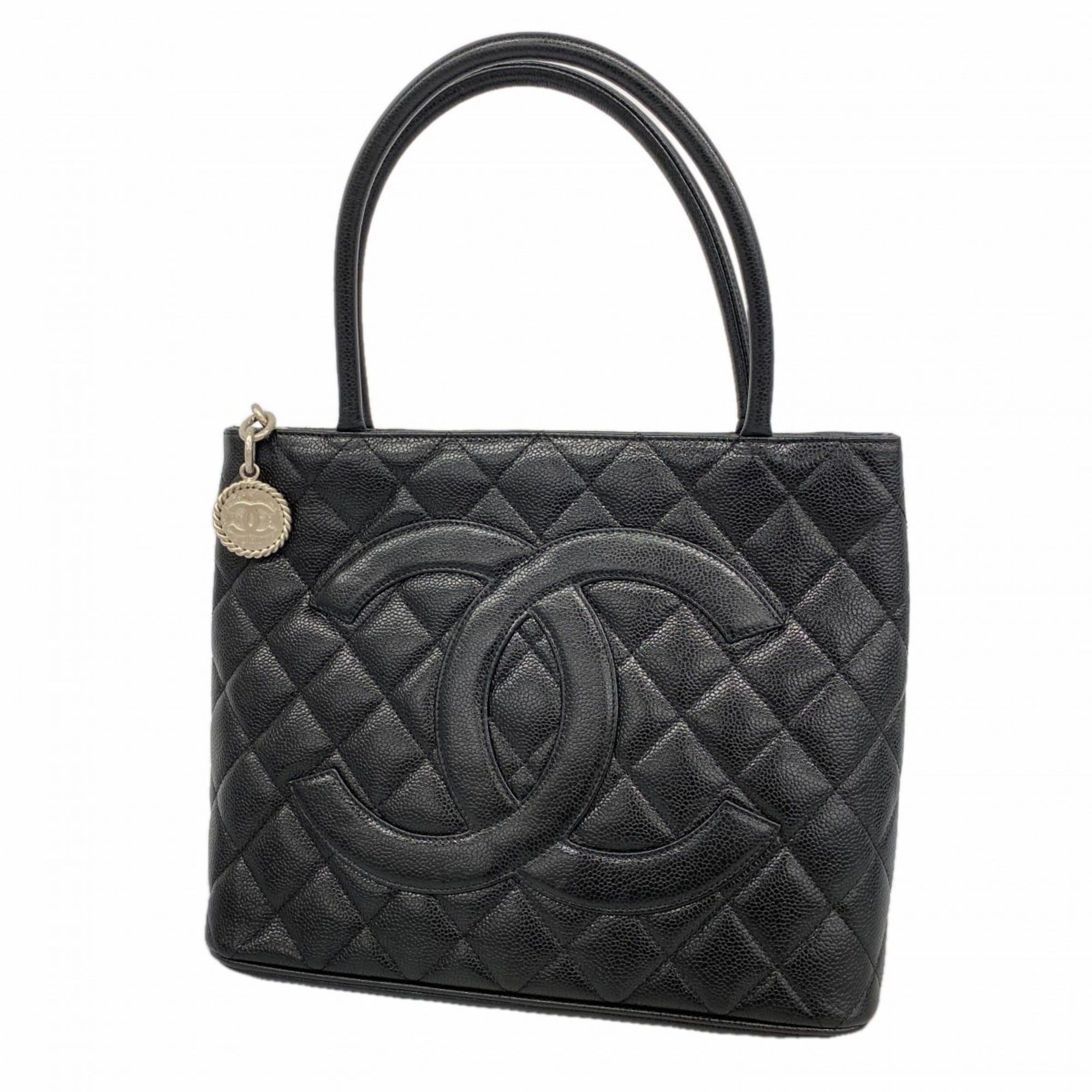 Chanel Reissue Tote Bag Caviar Skin Black Women's