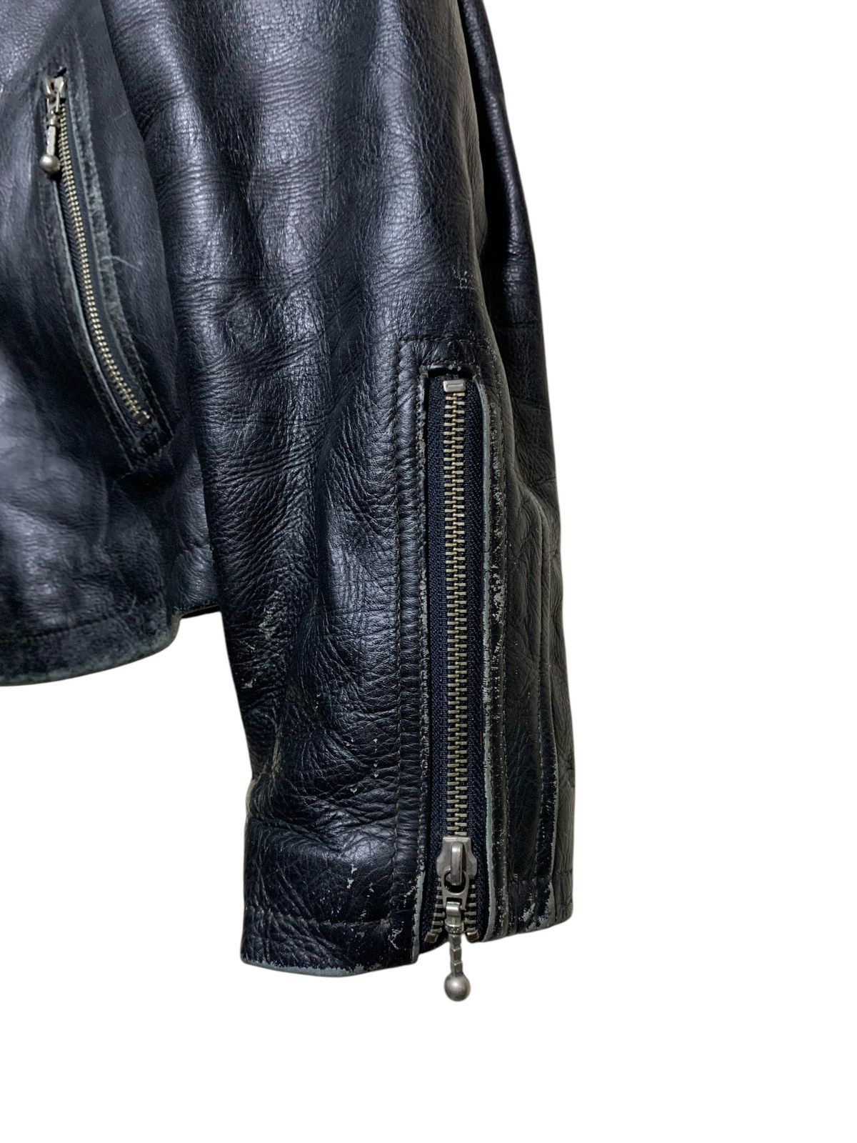 Genuine Leather 🔥BLACK LEATHER BIKERS JACKETS CAFERACER Size US L / EU 52-54 / 3 - 4 Thumbnail