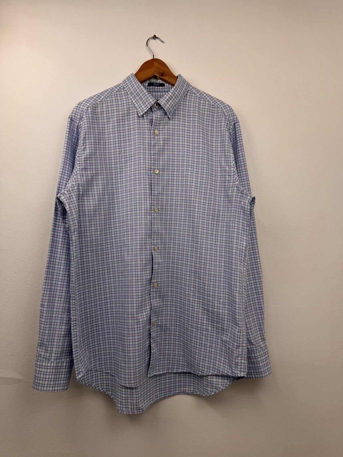 Gant Gant Men Button Up Shirt Blue Pink Check Size L Size US L / EU 52-54 / 3 - 12 Thumbnail