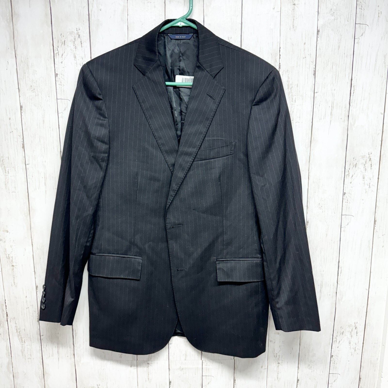 Brooks Brothers Brooks Brothers Suit Jacket 40R Black Single Breasted Stripe Size 40R - 1 Thumbnail