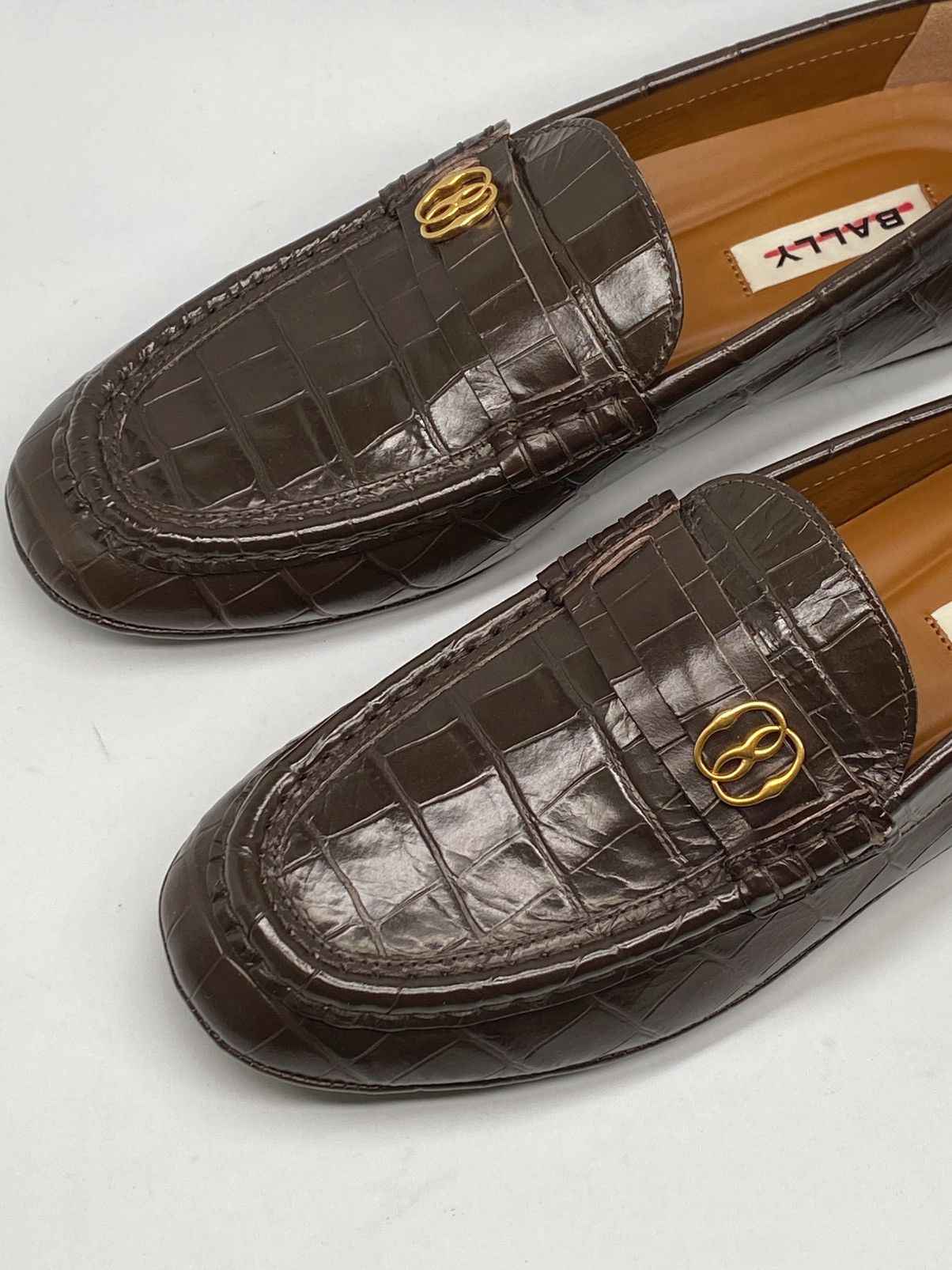 Bally Bally Keeper Croc-Embossed Leather Driving Loafers size 7.5 Size US 7.5 / EU 40-41 - 6 Thumbnail