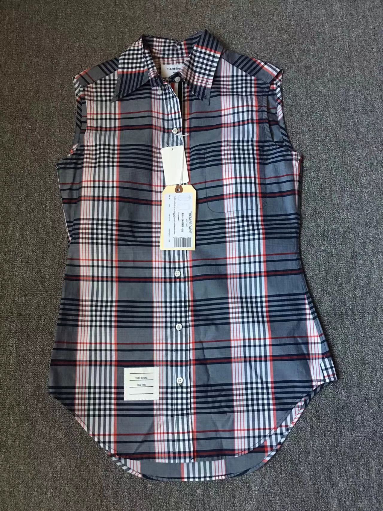 Thom Browne Thom Browne Women's Plaid Sleeveless Cotton Shirt Size S / US 4 / IT 40 - 3 Thumbnail