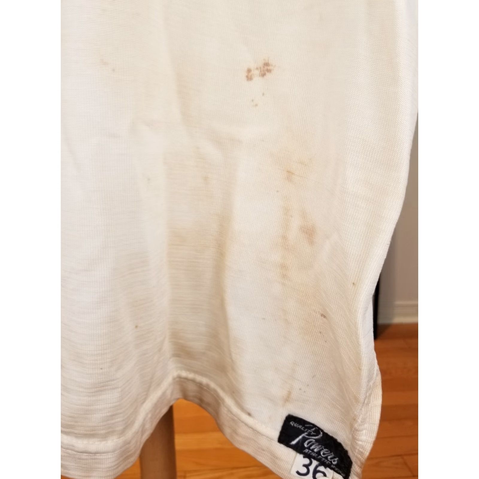 Vintage VINTAGE POWERS RAYON DURENE BASKETBALL JERSEY SZ 36 WHITE MEN 36 Jersey 50's 27" back cross chest 16" inch tops to bottom Size US M / EU 48-50 / 2 - 5 Thumbnail