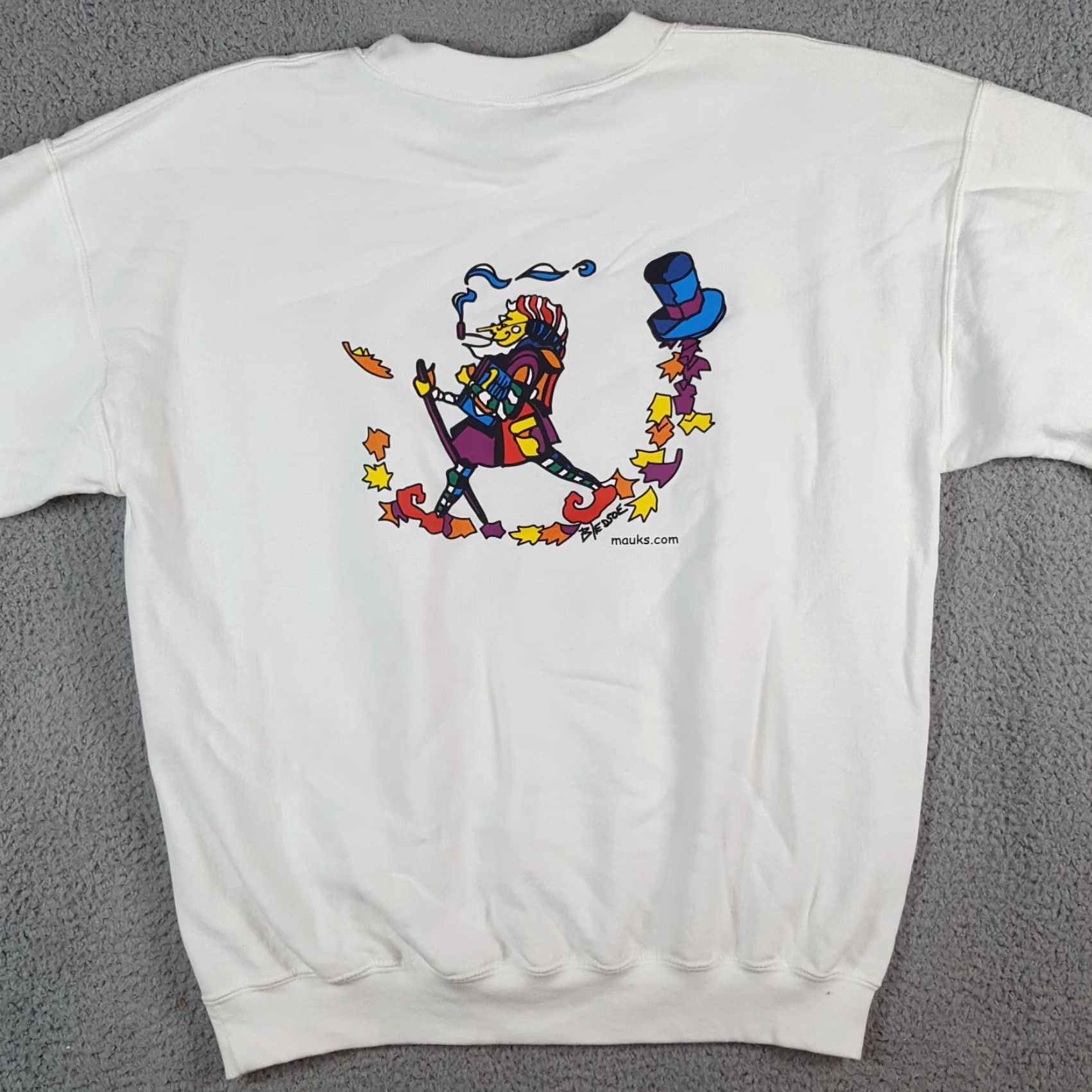 Gildan VINTAGE Gildan Sweatshirt Mens Pullover Crewneck L White 90s Art College Music Festival Shirt Size US L / EU 52-54 / 3 - 7 Thumbnail