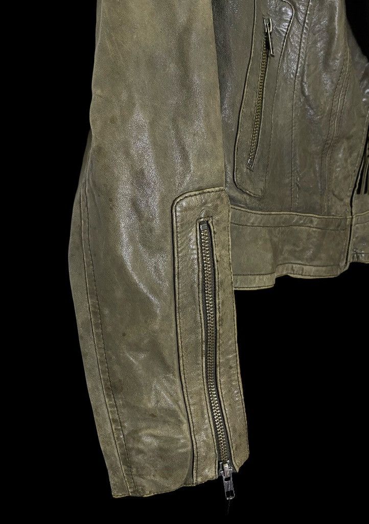 Distressed Mackage Lamb Leather Biker Jacket Women