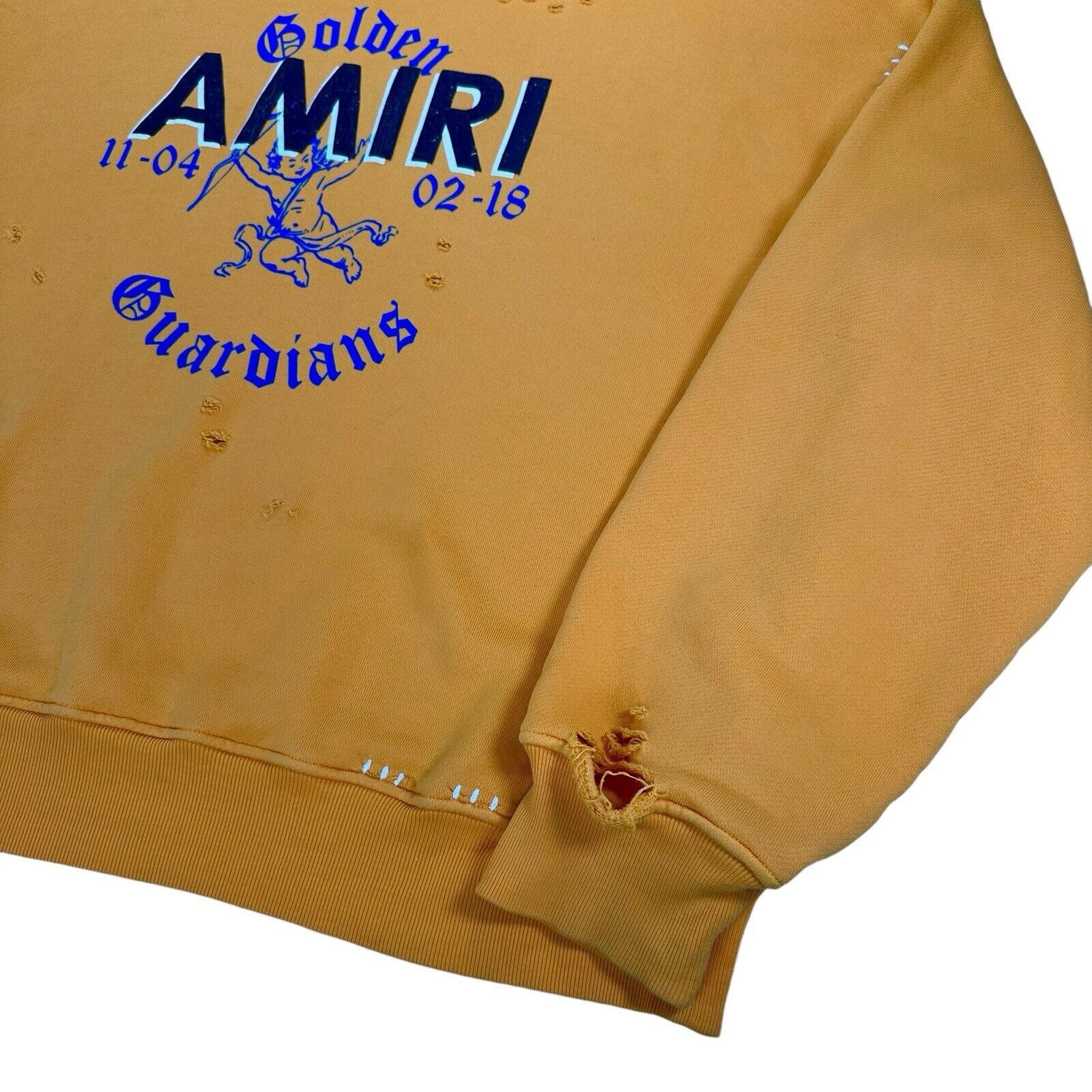 Amiri Amiri Size L Sweatshirt Yellow Oversized Distressed Golden Size US L / EU 52-54 / 3 - 8 Thumbnail