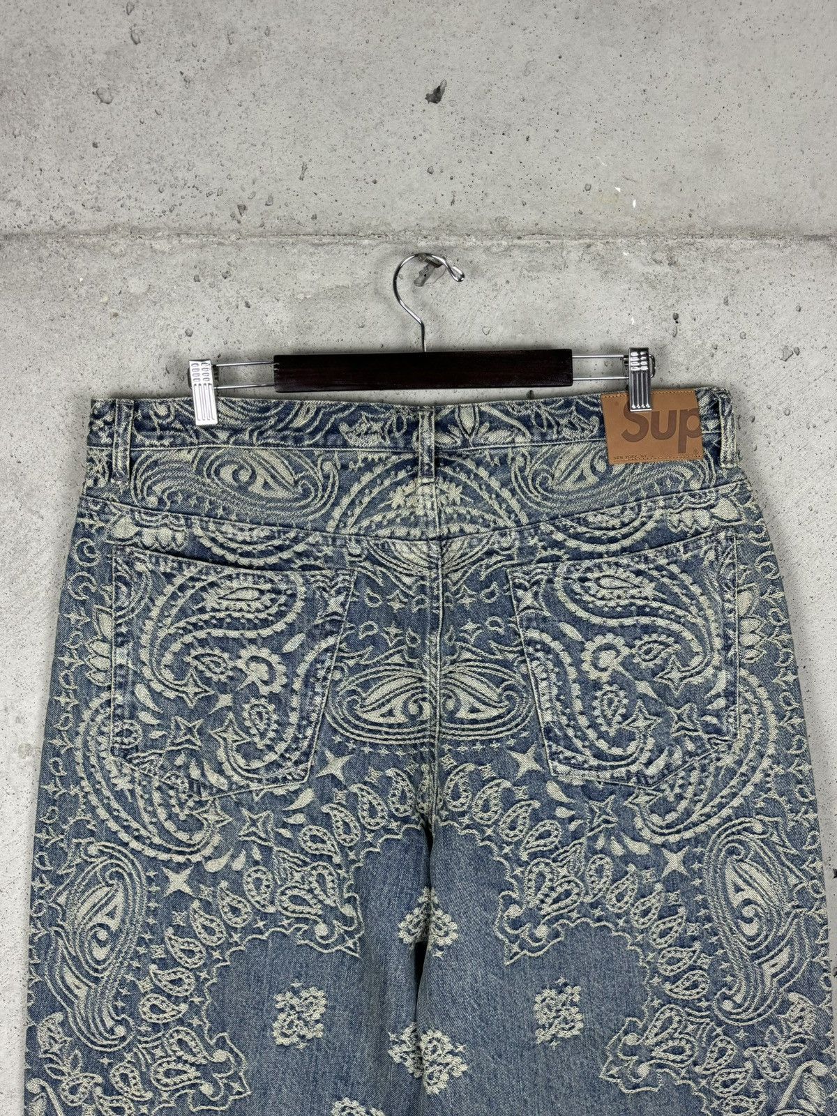 Supreme Supreme Bandana Jacquard Baggy Jean - Blue - Size 36 (NEW) Size US 36 / EU 52 - 3 Thumbnail