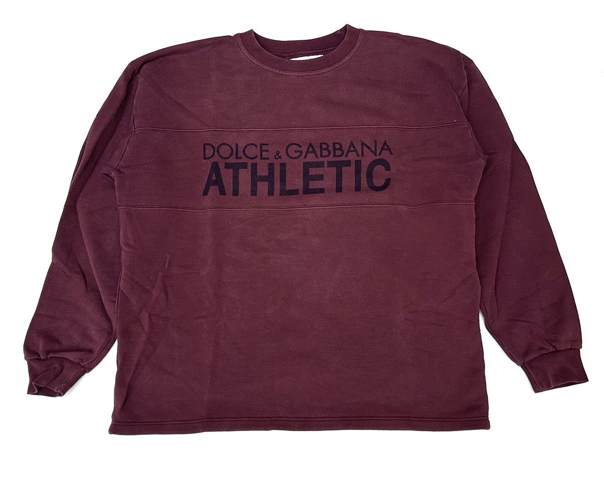 image of Dolce Gabbana x Italian Designers Early 90’S Dolce&gabbana Intimo Athletic Logo Sweatshirt in Maroo