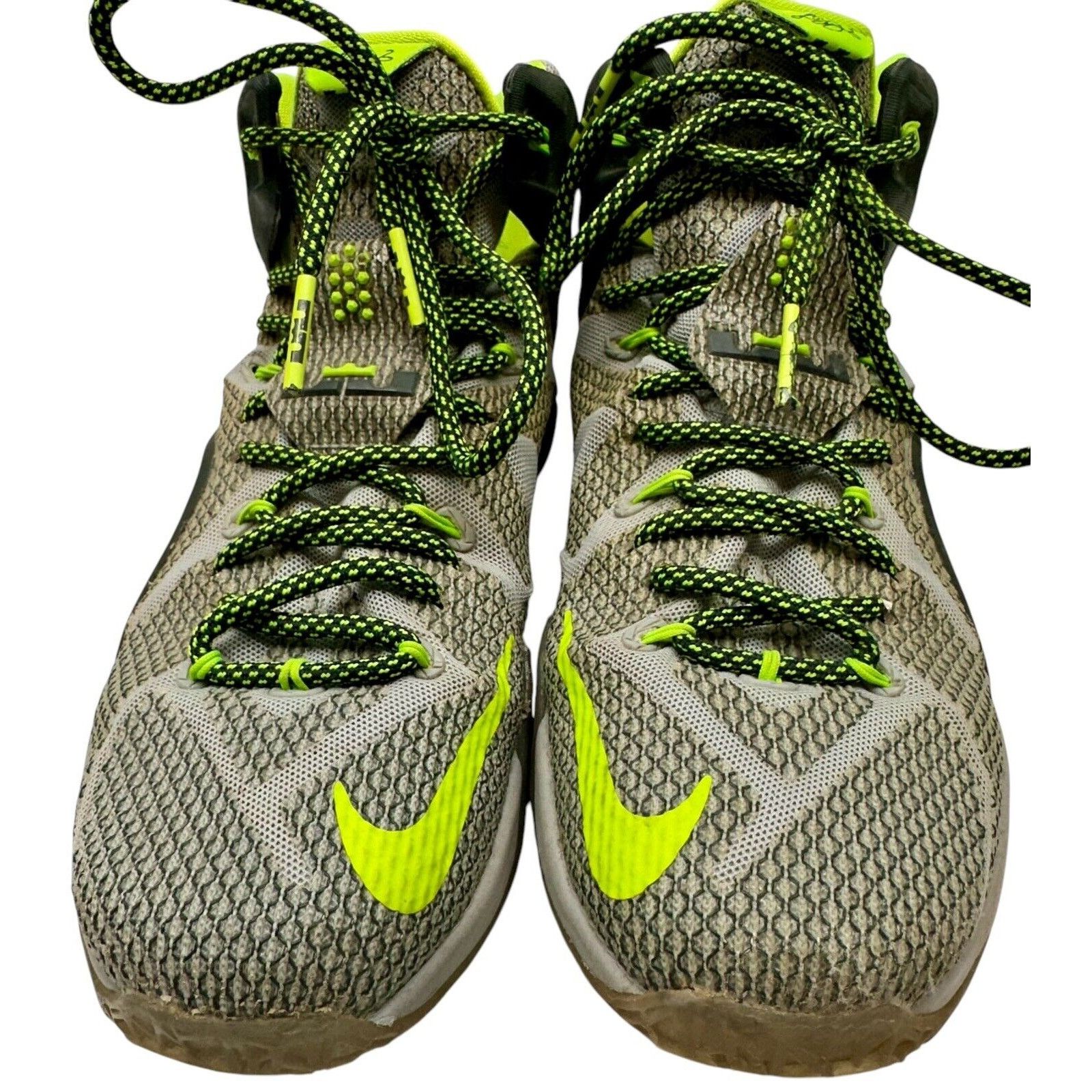 Nike Nike LeBron 12 'Dunkman Wolf Grey Black Electric Green US 9 Size US 9 / EU 42 - 2 Thumbnail