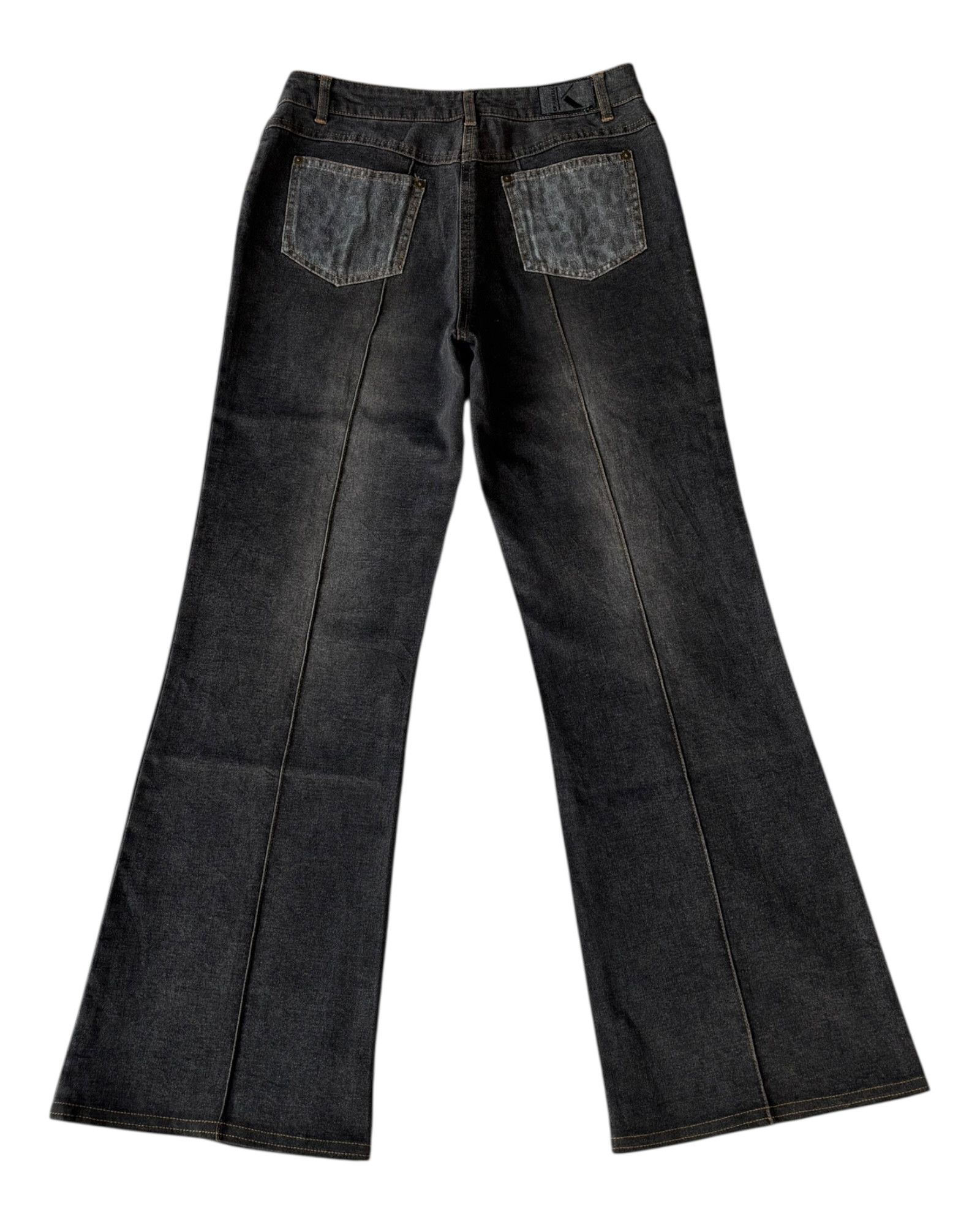 Krizia × Krizia Uomo × Roberto Cavalli Krizia Leopard Flare Jeans Bootcut Black Jeans Size 28" / US 6 / IT 42 - 2 Thumbnail