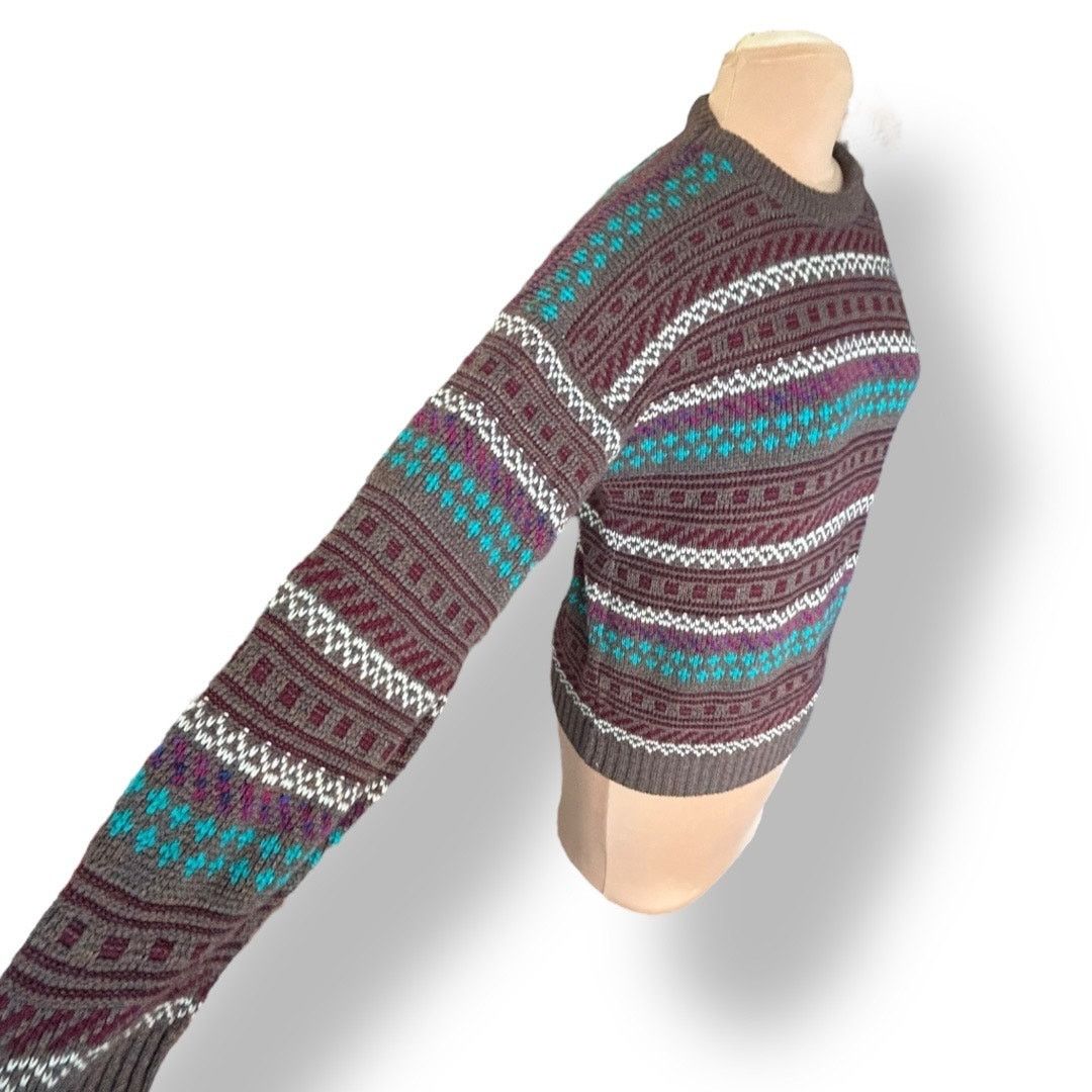Vintage Vintage Scandia Brown Fair Isle Crewneck Sweater USA Made Size US M / EU 48-50 / 2 - 4 Thumbnail