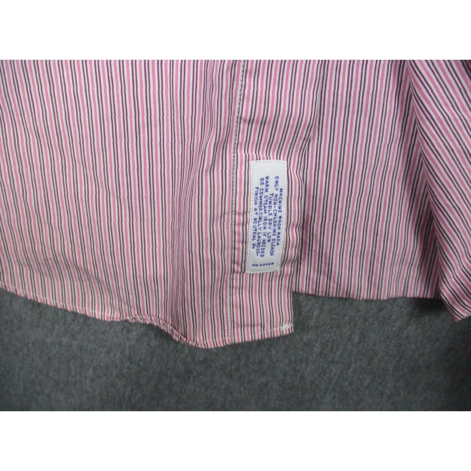 Brooks Brothers Brooks Brothers Dress Shirt Mens 17.5 Slim Fit Long Sleeve Red Striped 100% Cotton USA Mens Size 48R - 5 Thumbnail