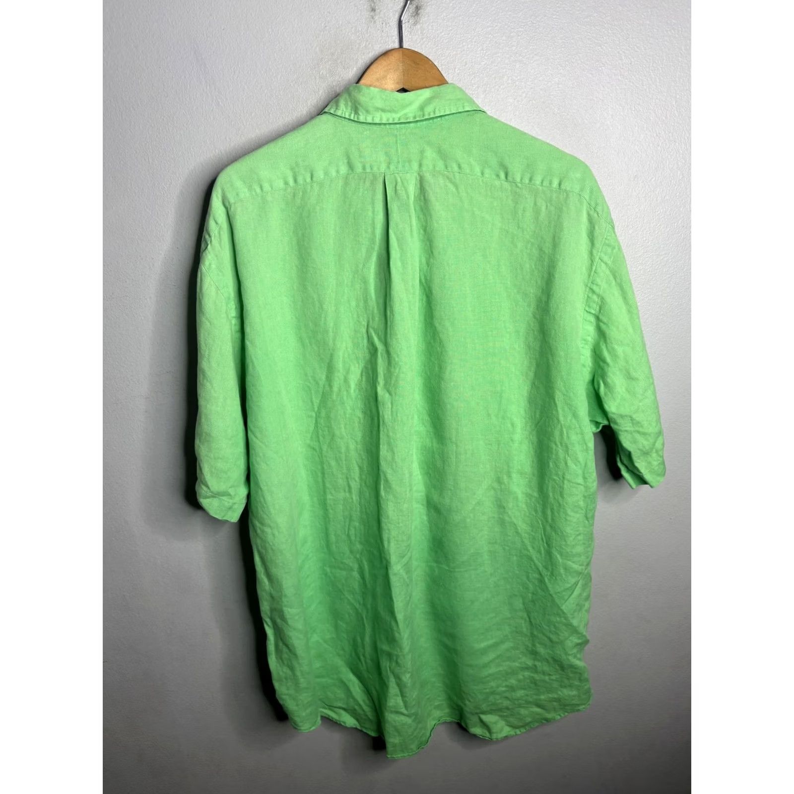 Ralph Lauren Ralph Lauren Shirt Mens 2XL Green Blake Linen Short Sleeve Button Down Size US XL / EU 56 / 4 - 6 Thumbnail
