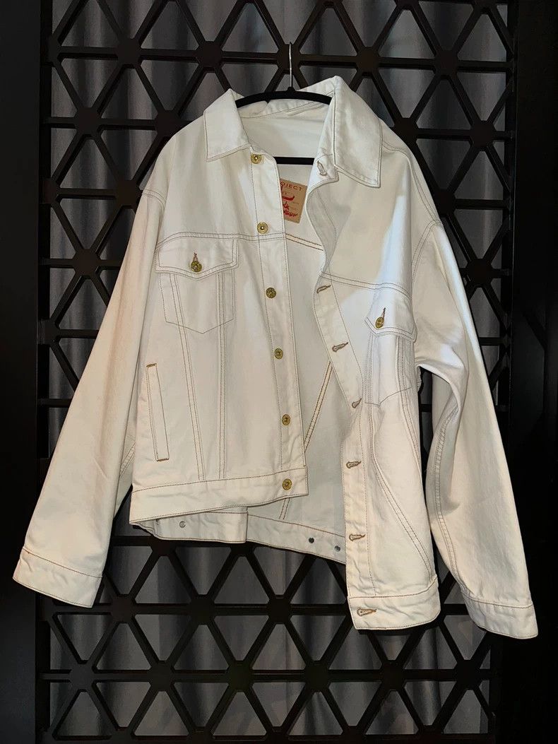 Y/Project Y/Project Asymmetric White Denim Jacket - dmc Size US M / EU 48-50 / 2 - 1 Thumbnail
