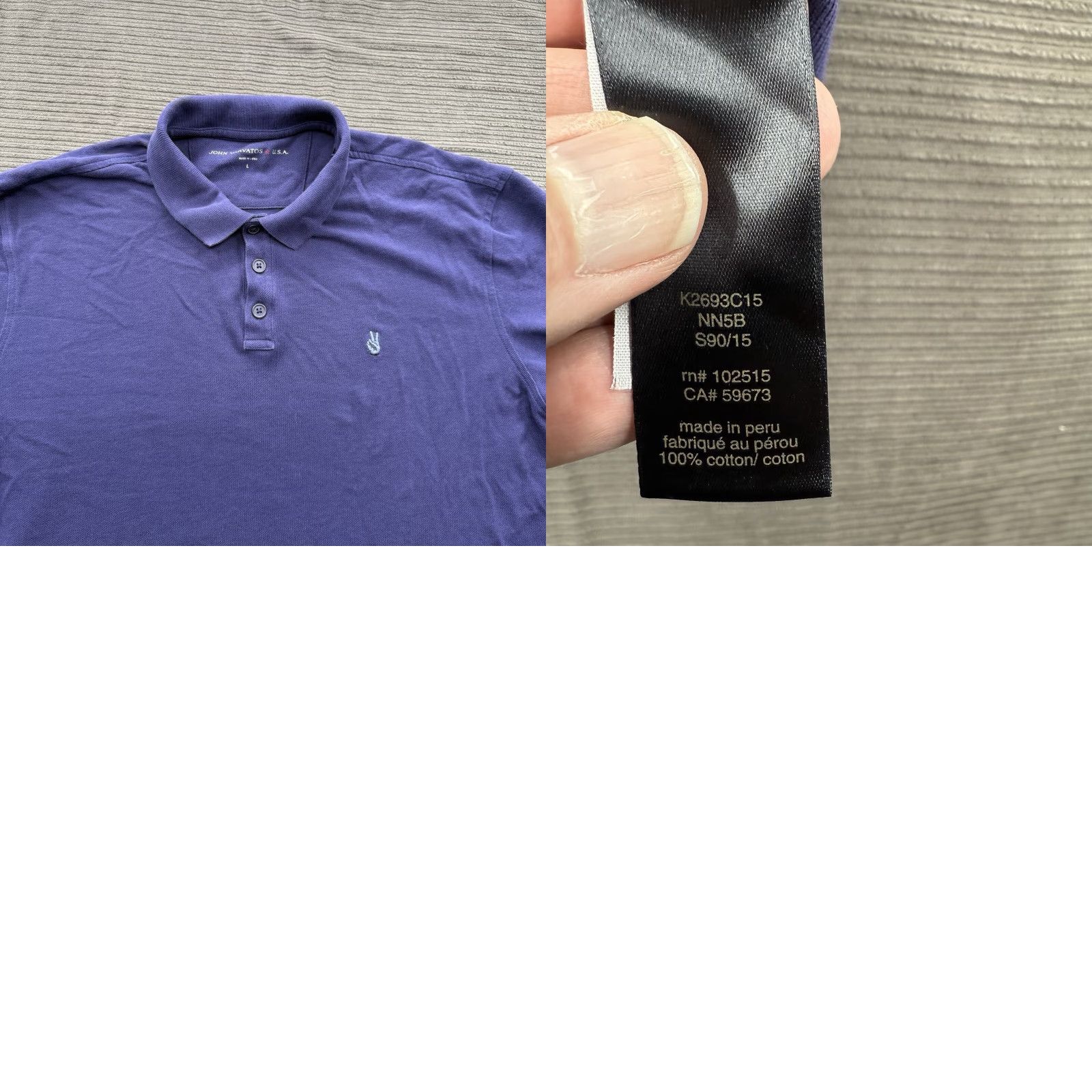 John Varvatos John Varvatos Polo Shirt Men Large Purple Cotton Golf Outdoors Preppy Size US L / EU 52-54 / 3 - 8 Thumbnail
