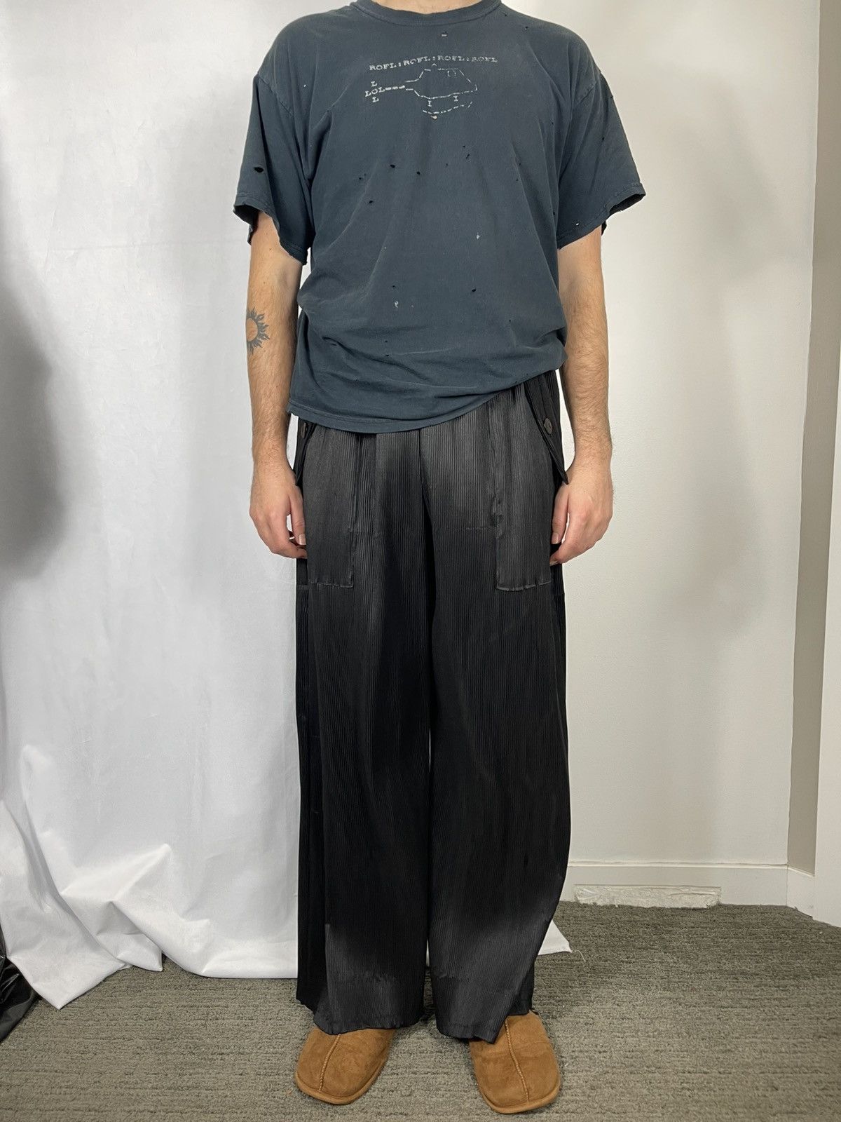 Chorley Structured Pleated flight cargo baggy pants pleats
