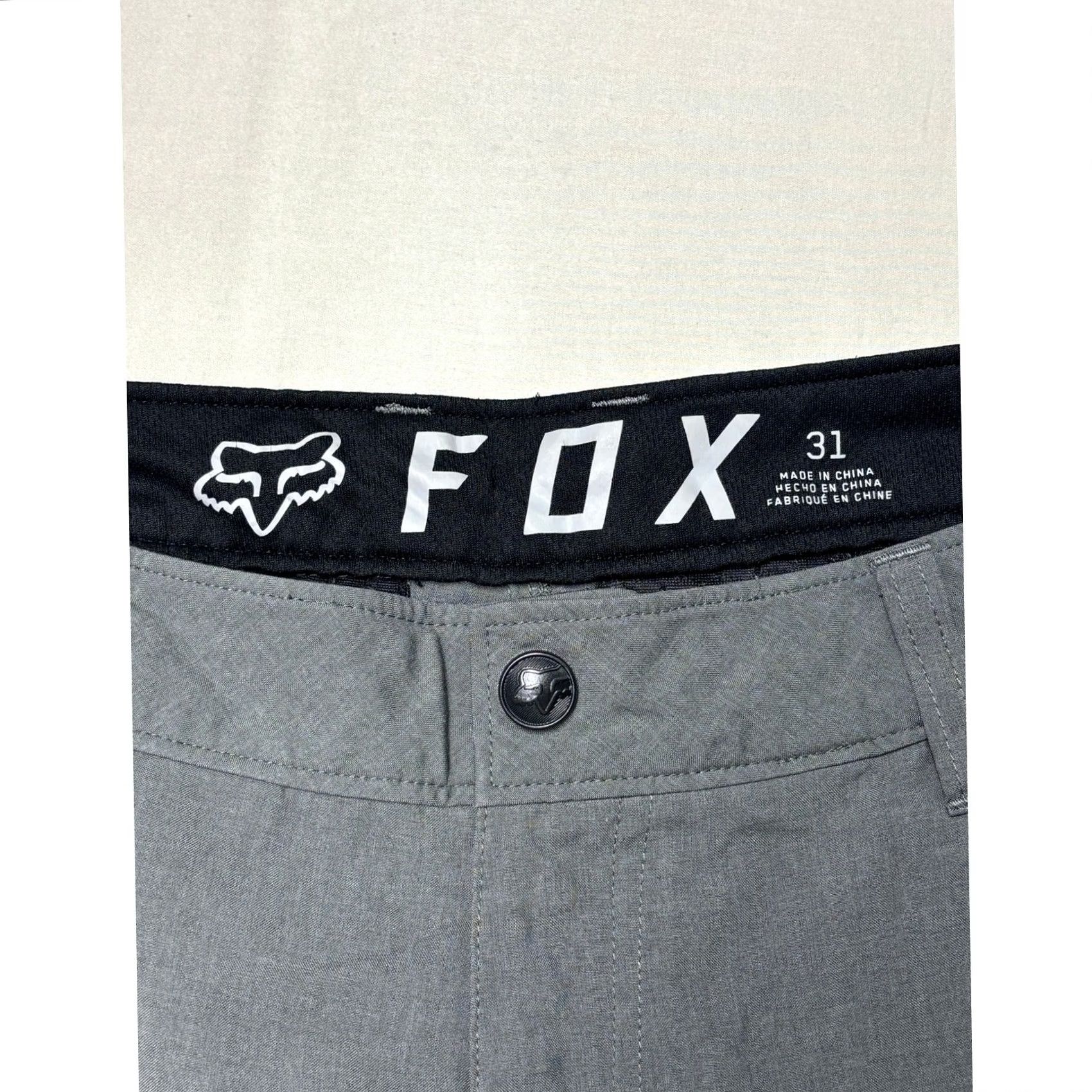 Fox Racing FOX Racing Mens Hybrid Walk Shorts Casual Chino 31x12 Grey Polyester Quick Dry Pockets Logo Button 2020s Mens Size US 31 - 4 Thumbnail