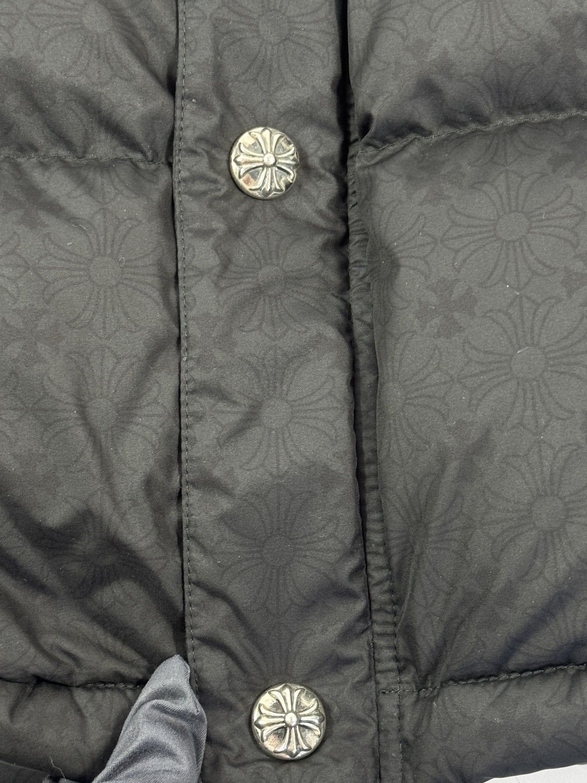 Chrome Hearts LOGO PRINT PUFFER JACKET WITH SILVER BUTTONS Size US XL / EU 56 / 4 - 5 Thumbnail