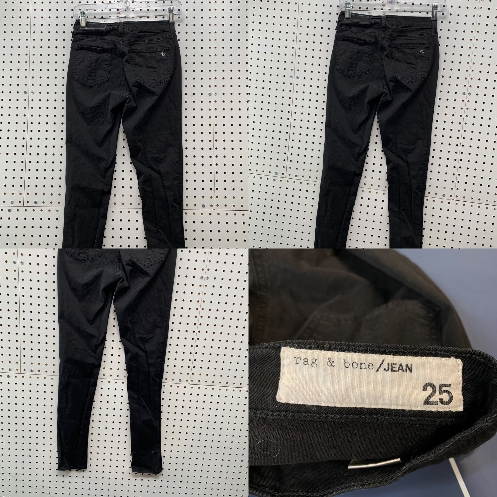 Rag & Bone rag & bone Skinny Black Denim Jeans Womens 25X28 Casual Jeans Size 42" / US 20 - 8 Thumbnail