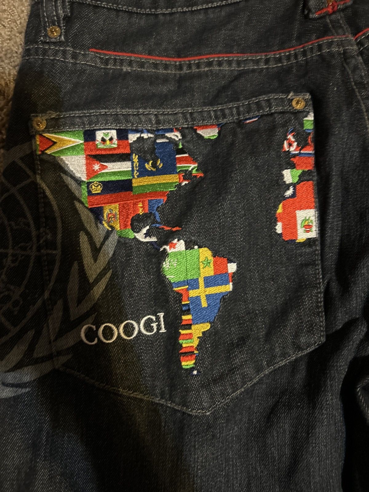 Coogi Mid 2000s Authentic Coogi world map Jeans Size US 36 / EU 52 - 10 Thumbnail