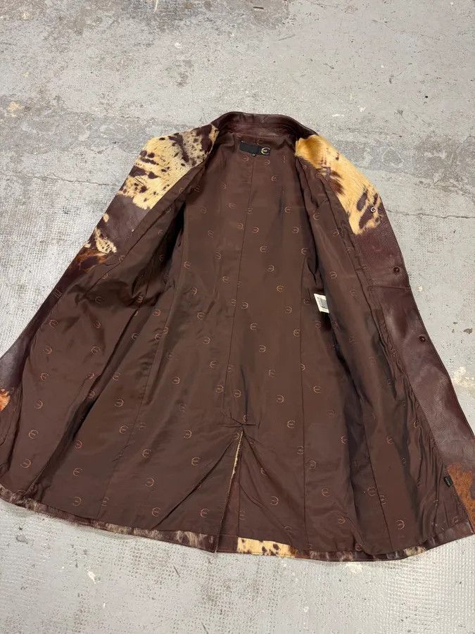 Designer × Just Cavalli × Vintage AW2004 Cavalli Cowhide Pony Hair Trench Brown Leather Jacket Size M / US 6-8 / IT 42-44 - 5 Thumbnail