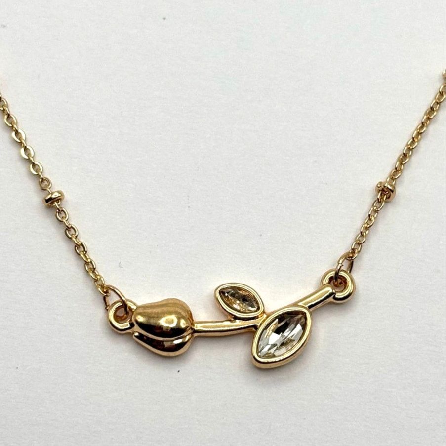 Other Stunning Gold Crystal Rose Necklace Size ONE SIZE - 3 Thumbnail
