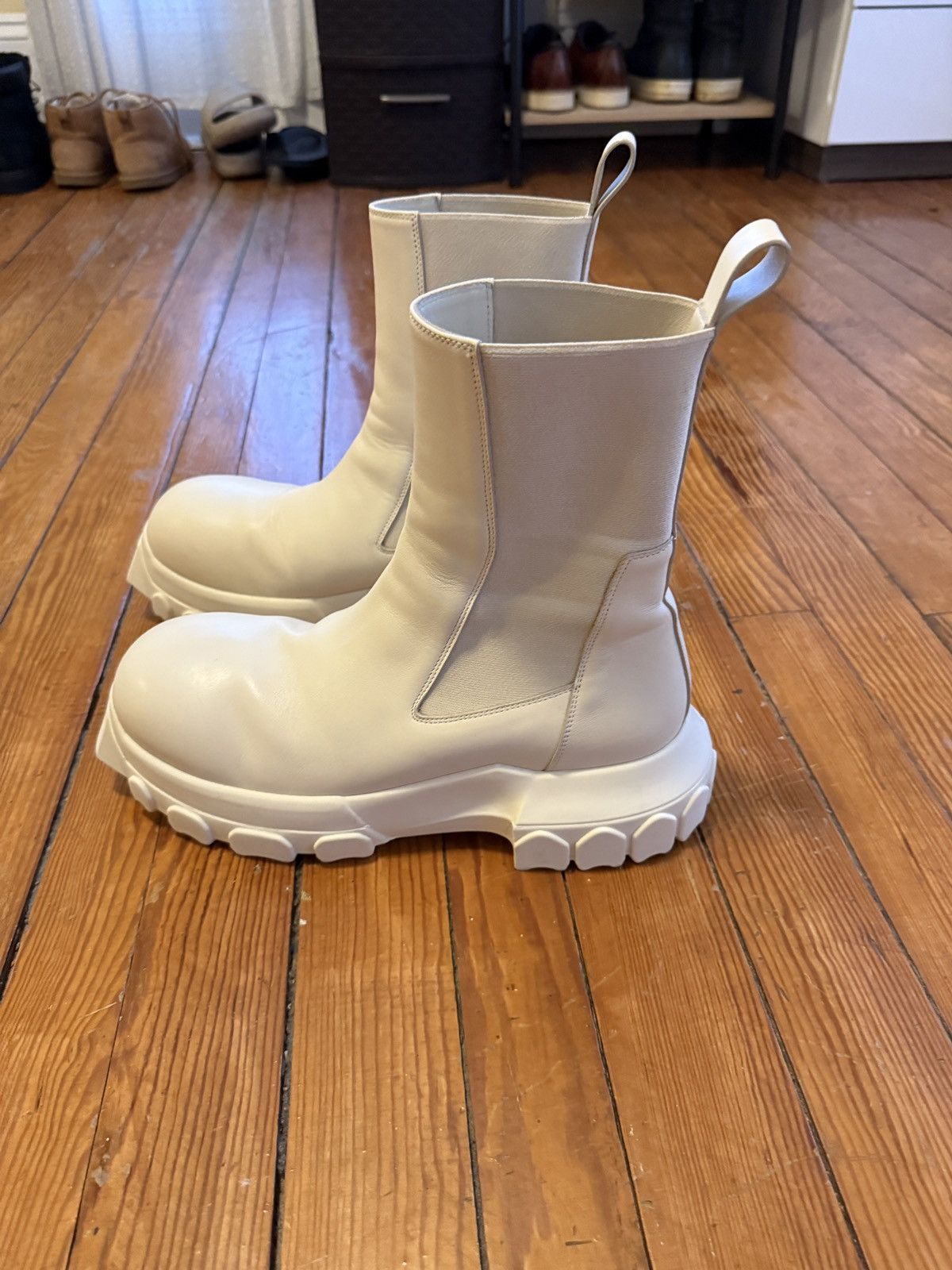 Rick Owens White Bozo Tractor Boot Size US 10.5 / EU 43-44 - 2 Thumbnail